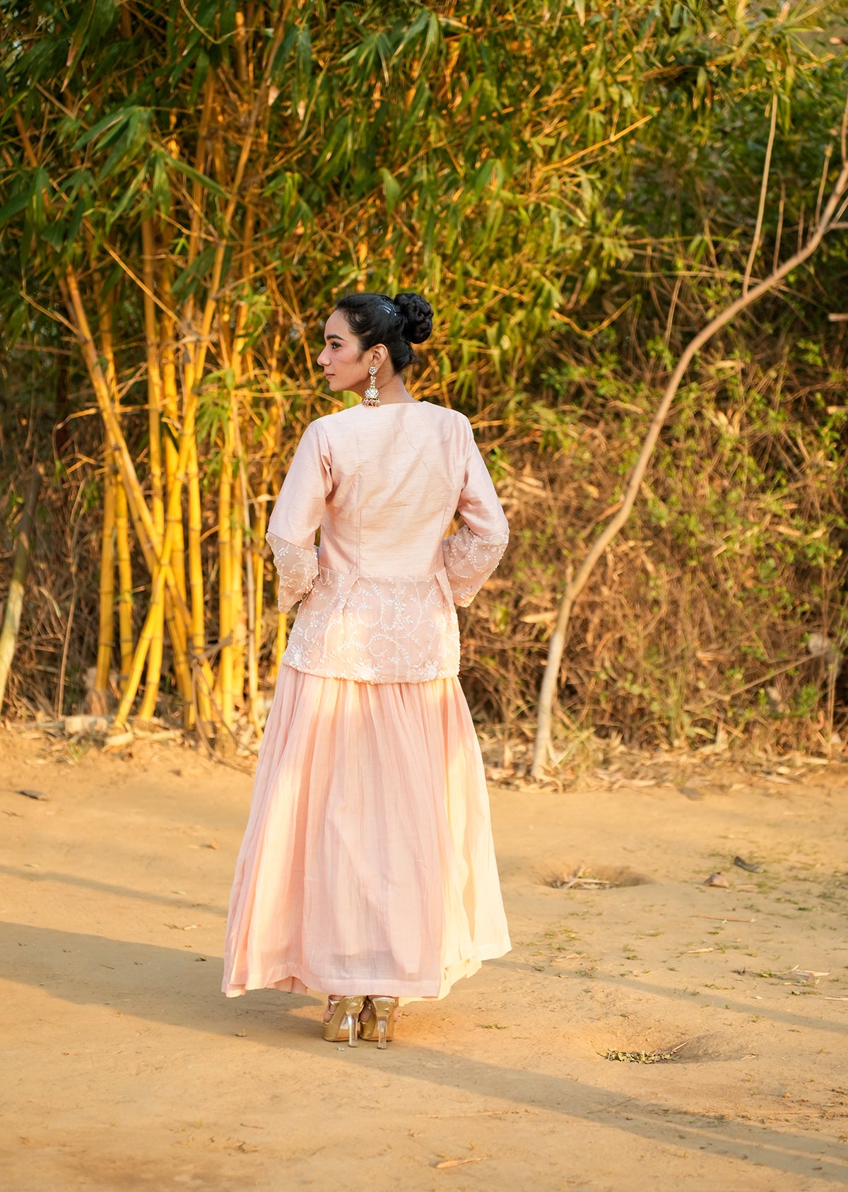 Peach Chanderi Lehenga & Choli – 2.0 Edition