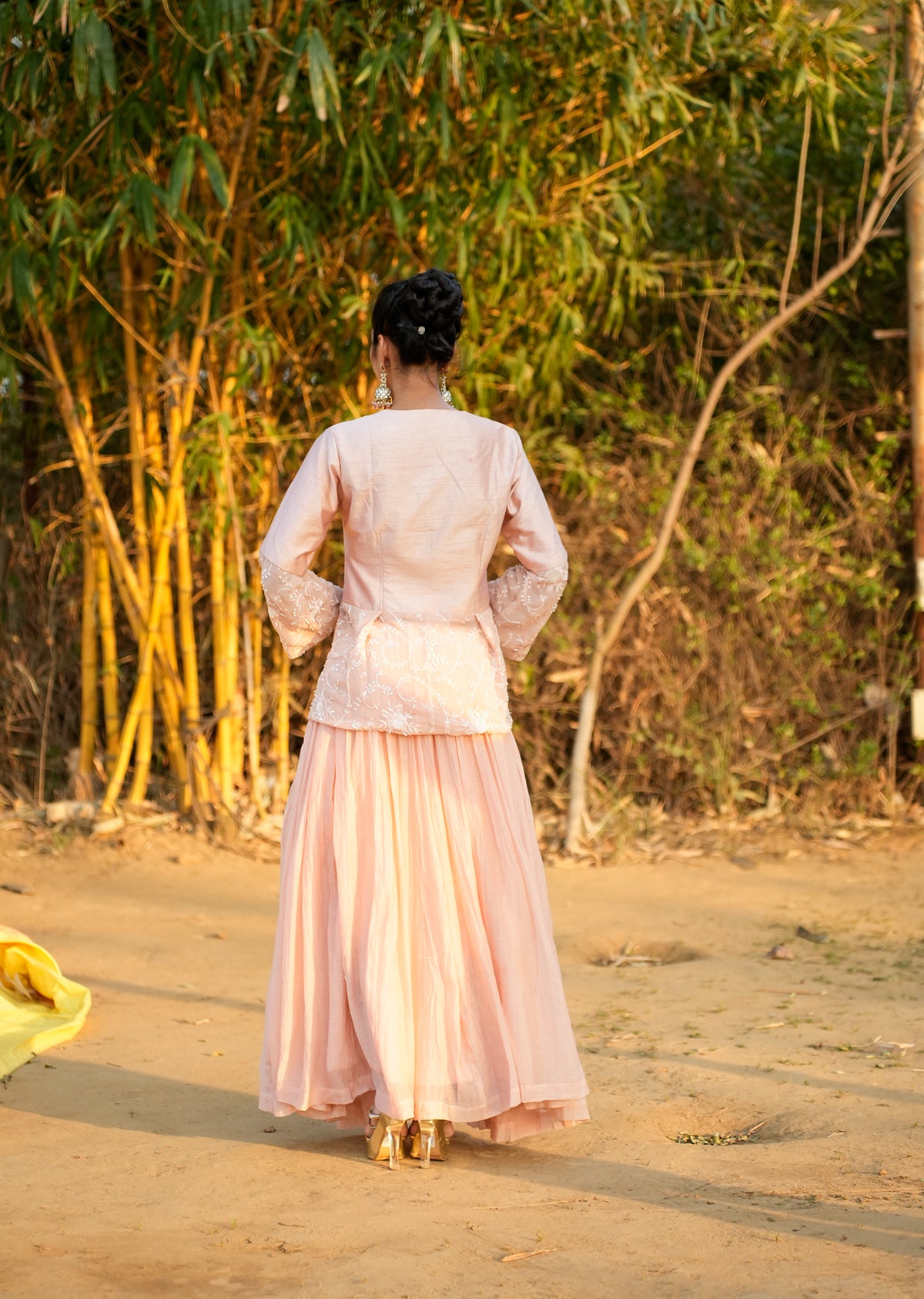 Peach Chanderi Lehenga & Choli – 2.0 Edition