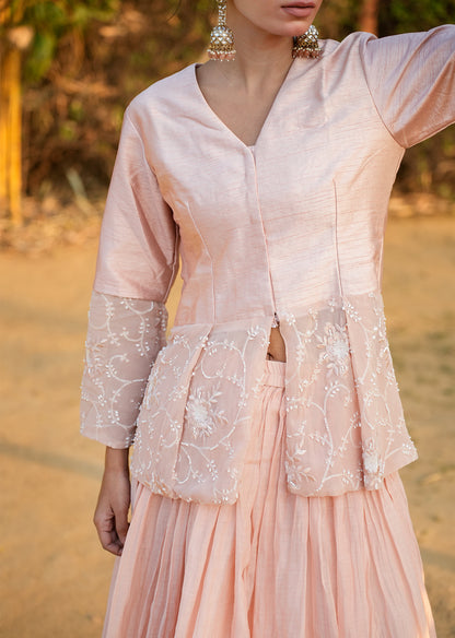 Peach Chanderi Lehenga & Choli – 2.0 Edition