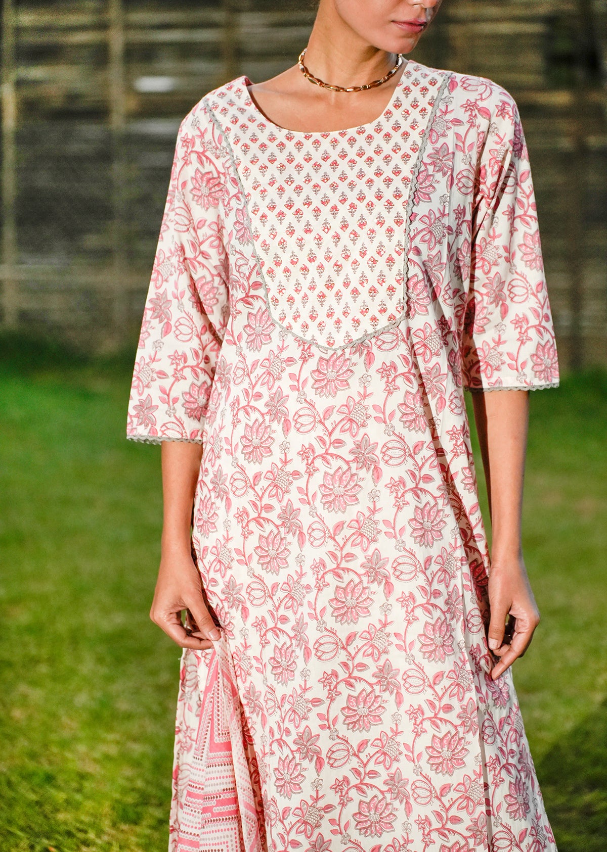 White Cotton Kurta Set with Dupatta – Classic Comfort