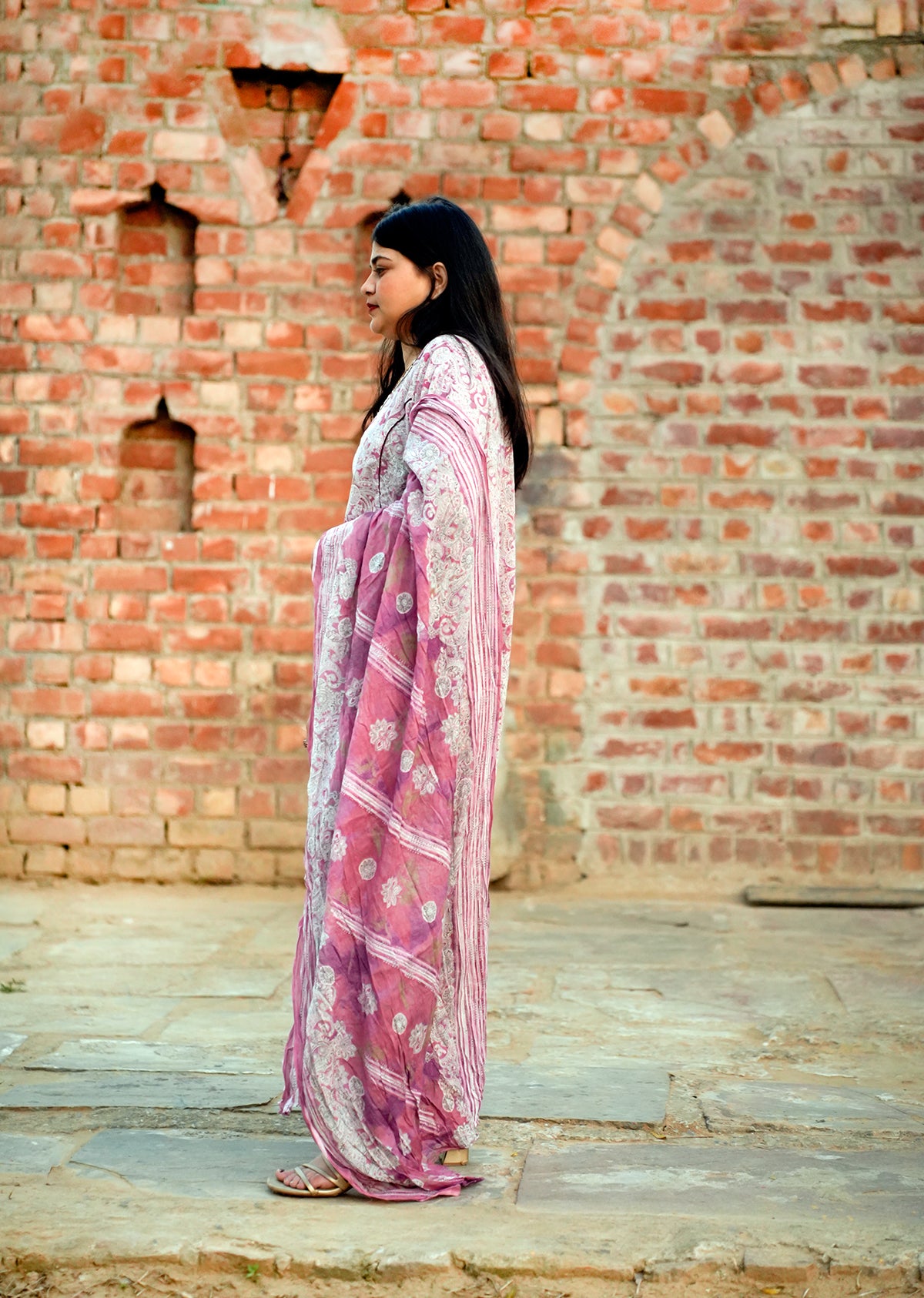 Lavender Cotton Kurta Set with Dupatta – Soft Elegance