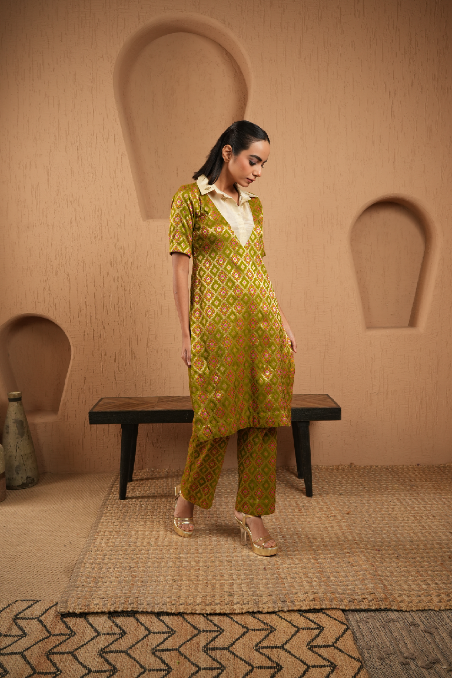 Olive Green Kurta With Pants