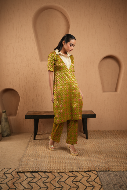 Olive Green Kurta With Pants