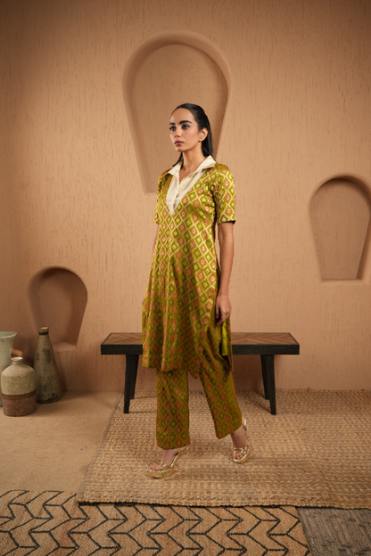 Olive Green Kurta With Pants