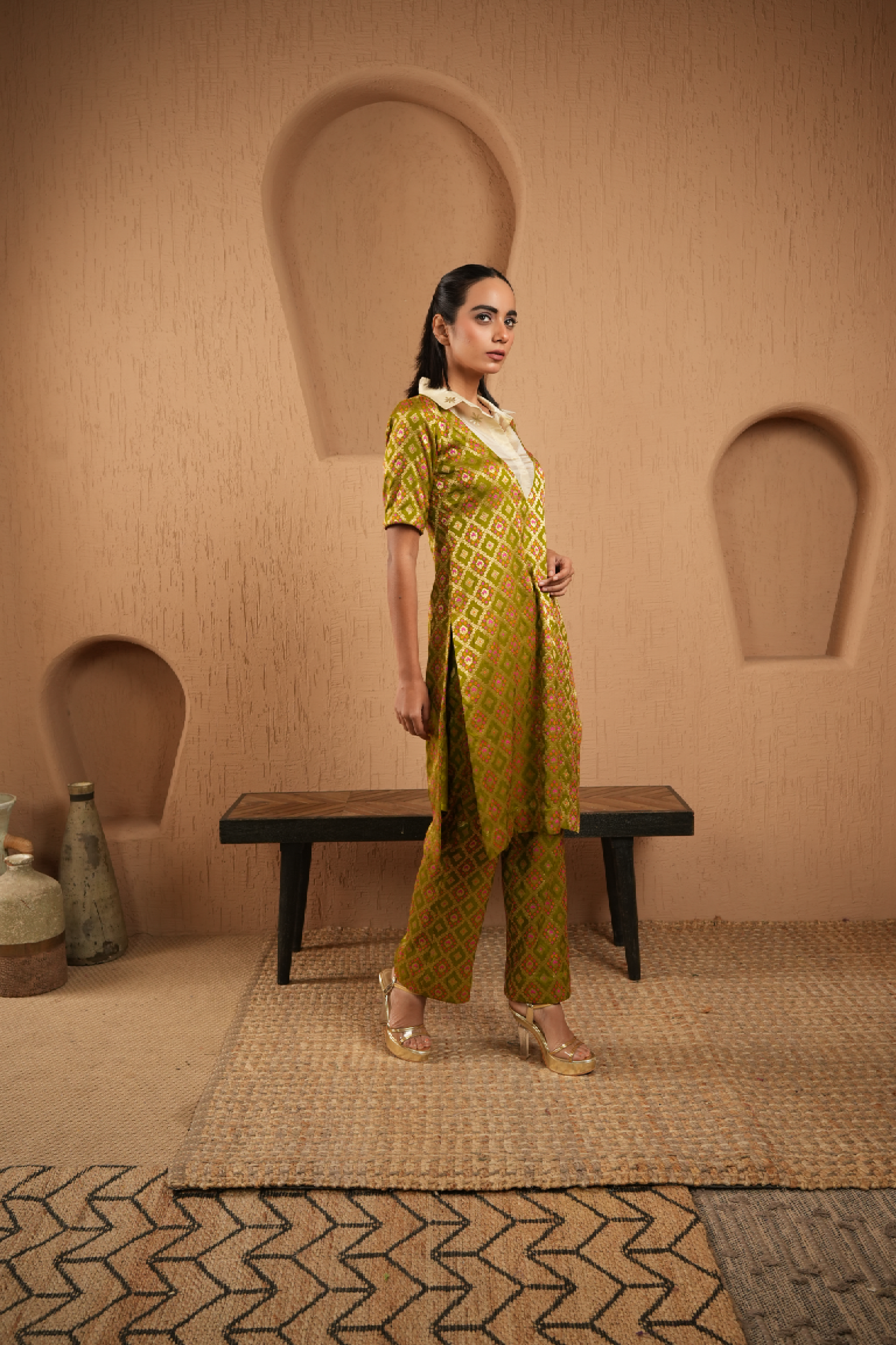 Olive Green Kurta With Pants