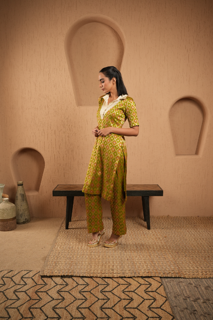 Olive Green Kurta With Pants
