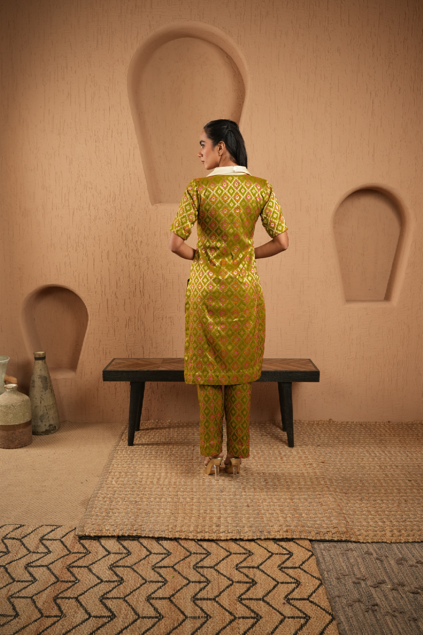Olive Green Kurta With Pants