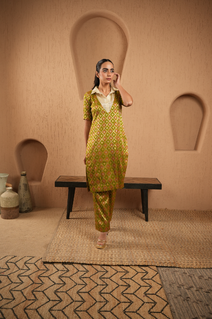 Olive Green Kurta With Pants