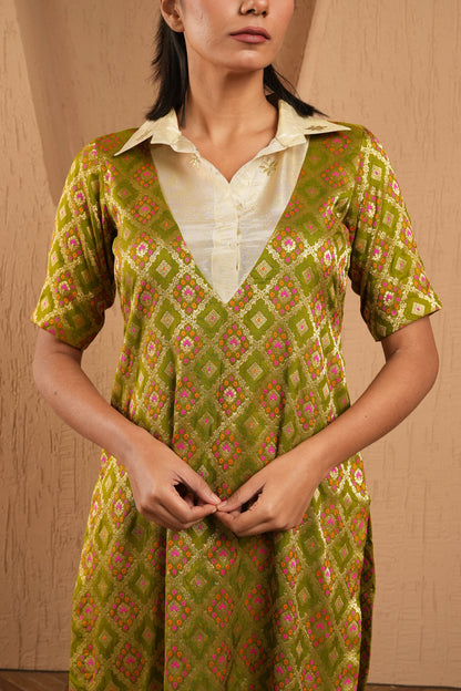 Olive Green Kurta With Pants