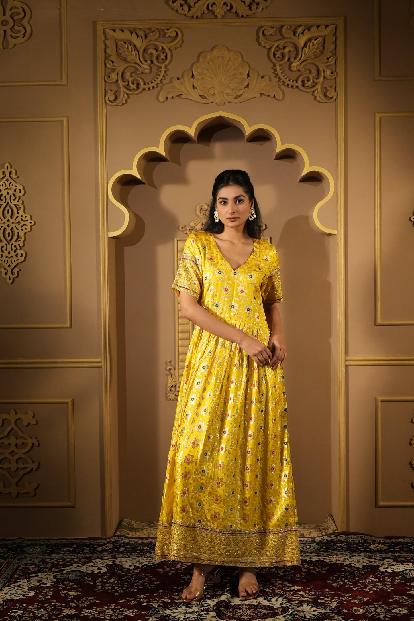 Yellow Long Anarkali Dress