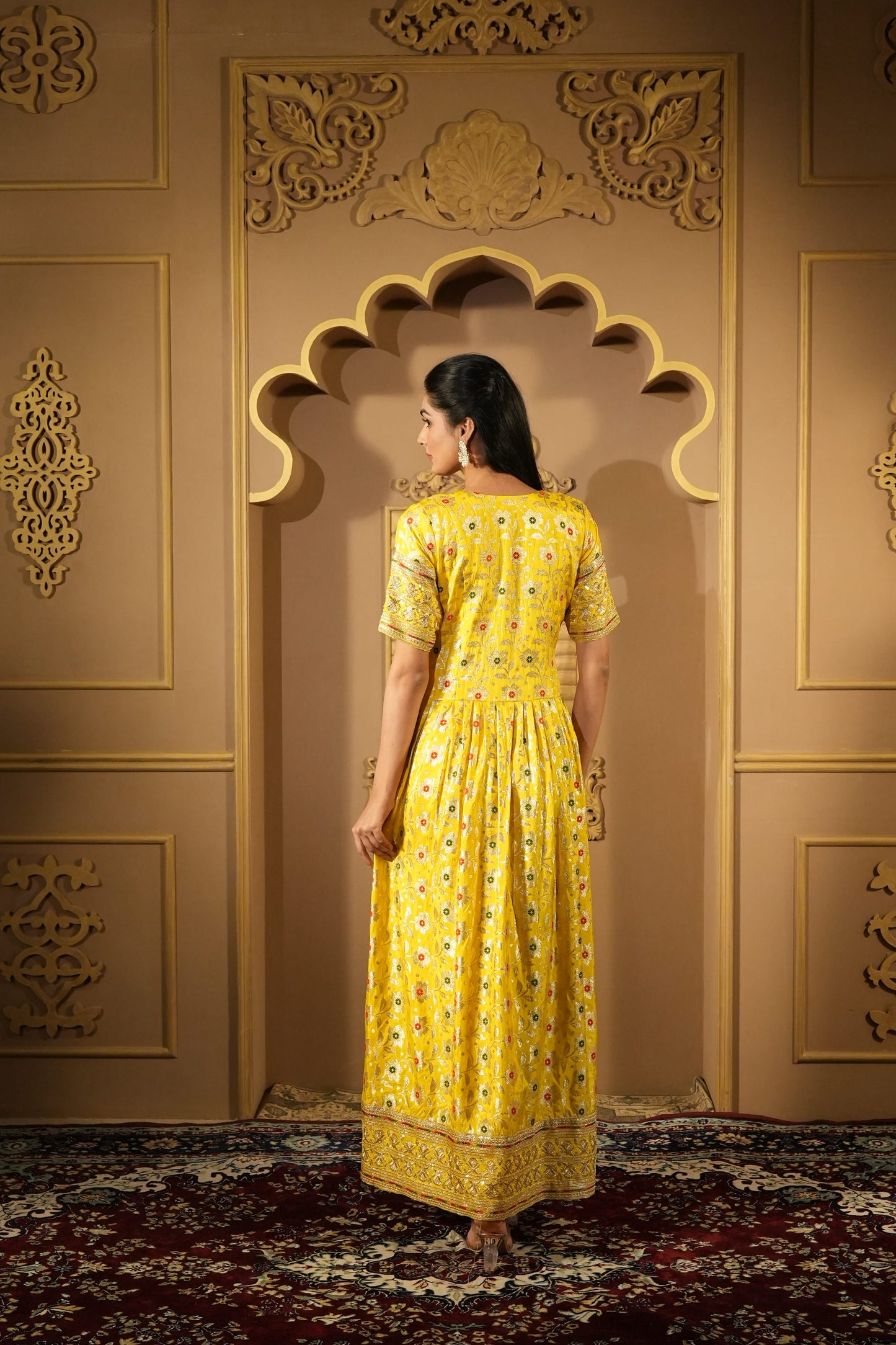 Yellow Long Anarkali Dress