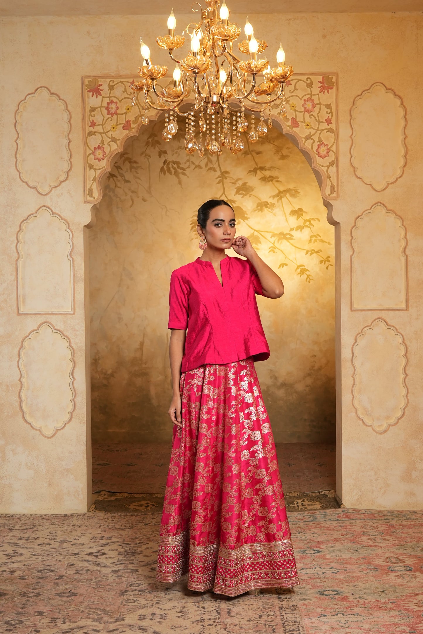 Elegant Pink Lehenga And Choli