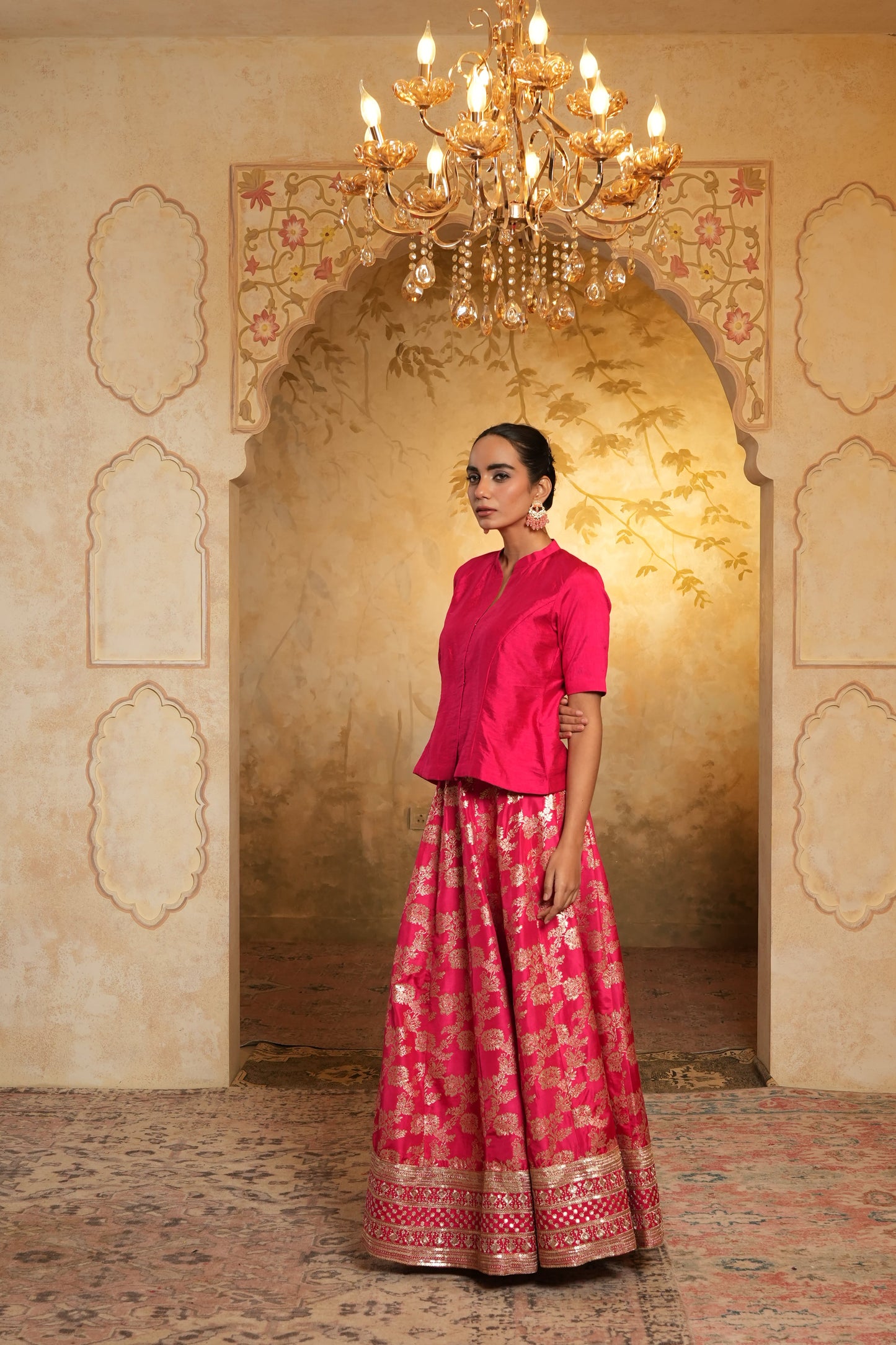 Elegant Pink Lehenga And Choli