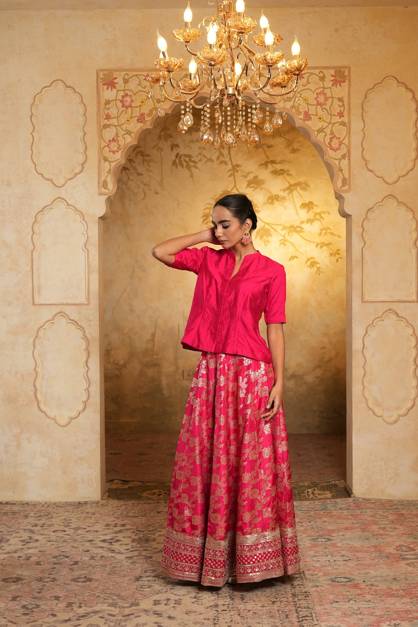 Elegant Pink Lehenga And Choli
