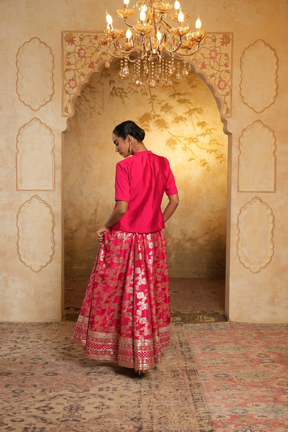 Elegant Pink Lehenga And Choli