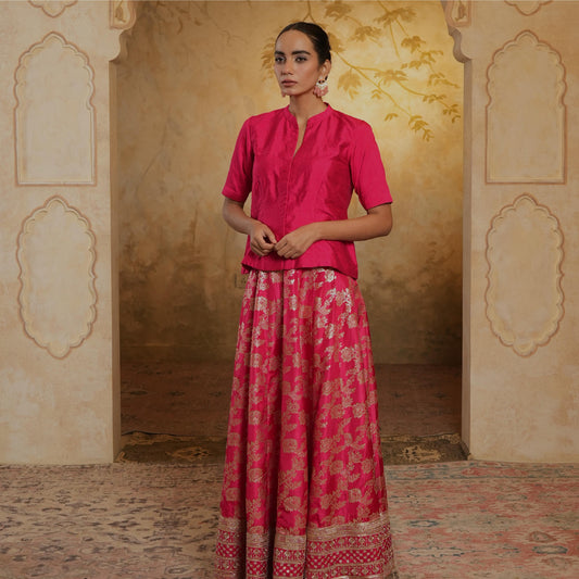 Elegant Pink Lehenga And Choli