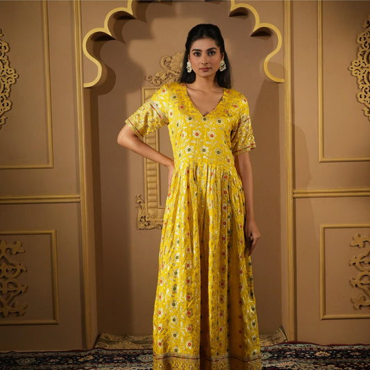 Yellow Long Anarkali Dress