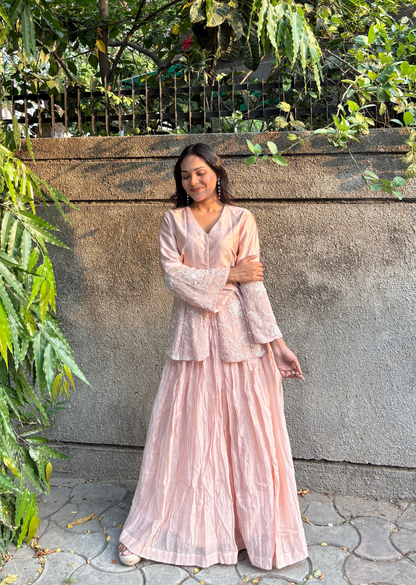 Peach Chanderi Lehenga & Choli – 2.0 Edition