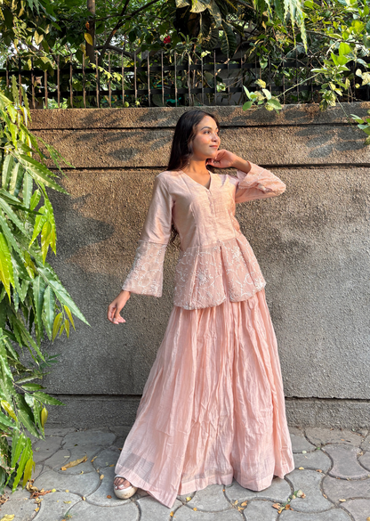 Peach Chanderi Lehenga & Choli – 2.0 Edition