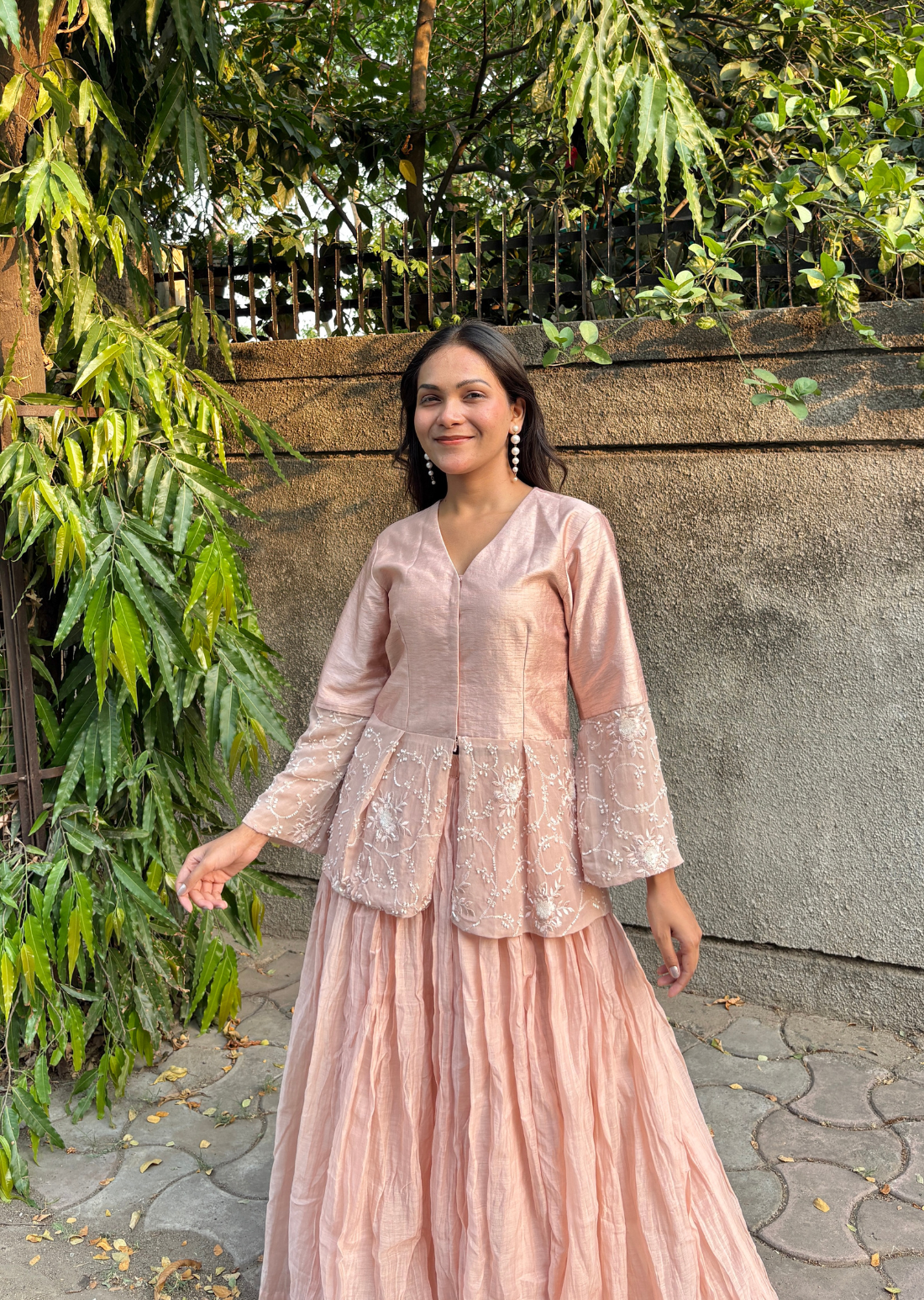 Peach Chanderi Lehenga & Choli – 2.0 Edition