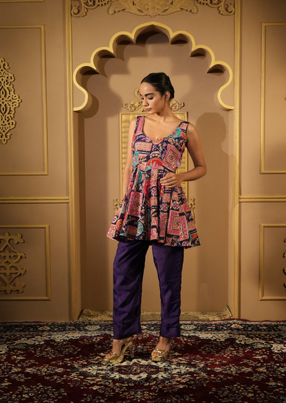 Royal Zari Ensemble Anarkali Top With Pants